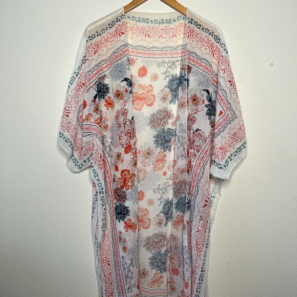 Floral Sheer Kimono Duster